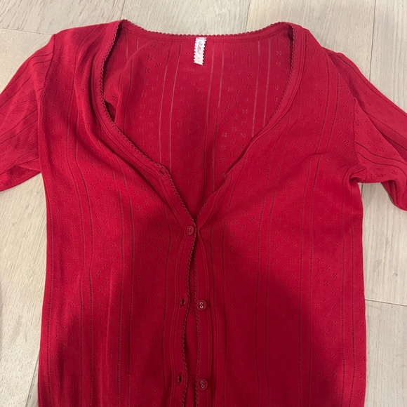 PRETTIES VENICE US BRAND Pointelle Pret Cardy RED - Picture 3 of 5